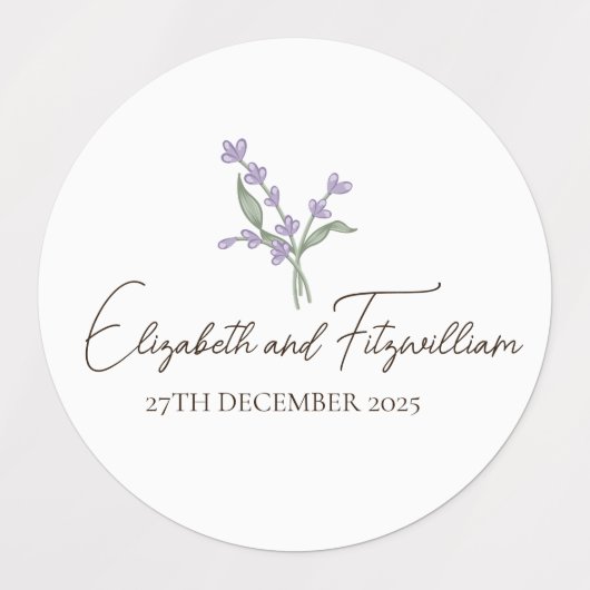 Romantic Minimalist Hand in Hand Line Art Favours ラベル (デザイン2)