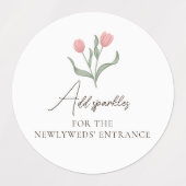 Romantic Minimalist Hand in Hand Line Art Favours ラベル (デザイン1)