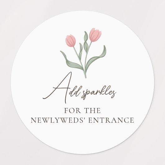 Romantic Minimalist Hand in Hand Line Art Favours ラベル (デザイン1)