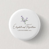 Romantic Minimalist Lavenders Flowers Favors 缶バッジ (正面)