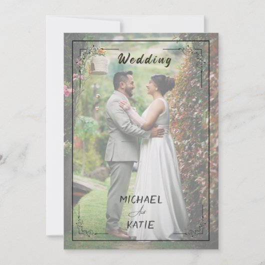 Romantic Minimalist Wedding | Clean Lines & White 招待状 (正面)