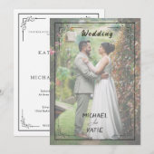 Romantic Minimalist Wedding | Clean Lines & White 招待状 (正面/裏面)