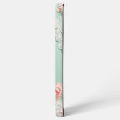 Romantic Mint and Pink Rose Phone Case Samsung Galaxyケース (左側面)