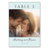 Romantic Mint Minimalist Photo テーブルナンバー (裏面)