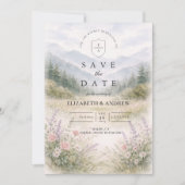 Romantic Misty Mountain Forest Wedding セーブザデート (正面)