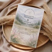 Romantic Misty Mountain Forest Wedding 招待状