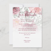 Romantic Modern Classic Floral Pink Shades Photo サンキューカード (裏面)