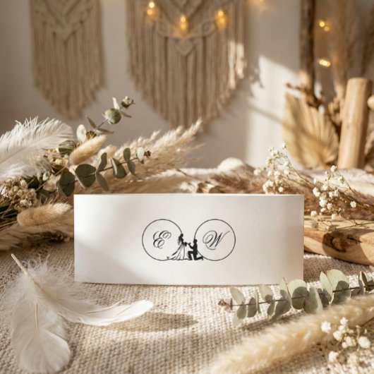 Romantic Monochrome Silhouette 招待状ベリーバンド