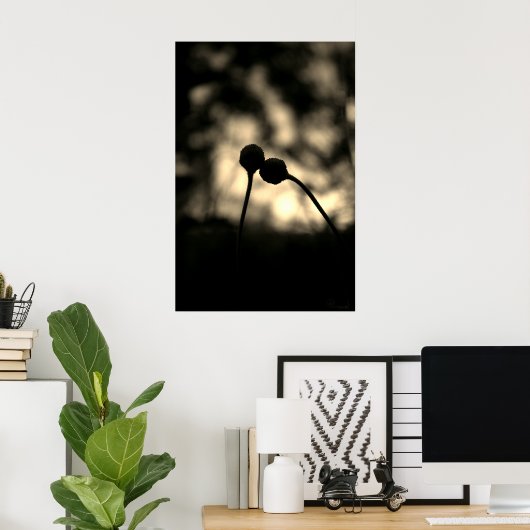 Romantic Moody Flowers – Botanical Fantasy Boho ポスター (ホームオフィス)