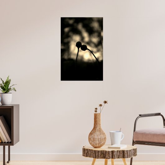 Romantic Moody Flowers – Botanical Fantasy Boho ポスター (リビング3)