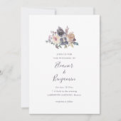 Romantic Moody Plum Watercolor Floral Wedding 招待状 (正面)