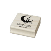 Romantic Moon Funny Kittens Couple ラバースタンプ (スタンプ)