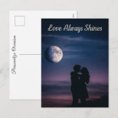 Romantic Moonlight Love Always Shines Night Sky シーズンポストカード (正面/裏面)