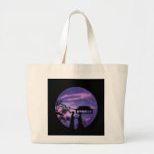 Romantic Moonlight Silhouette Asian Love Story art ラージトートバッグ (正面)