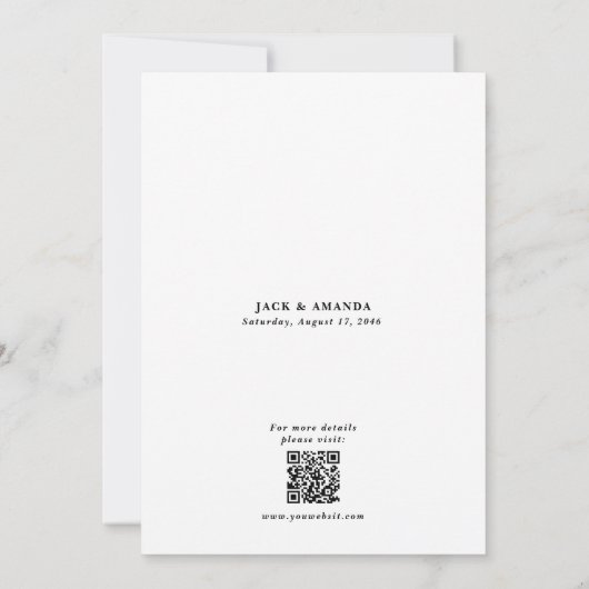 Romantic moonlight Watercolor wedding invitations 招待状 (裏面)