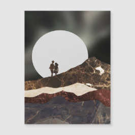 Romantic Moonlit Marble Landscape