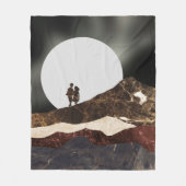 Romantic Moonlit Marble Landscape フリースブランケット (正面)
