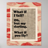 Romantic Motivational Quote Newspaper Wall Art  ポスター (正面)