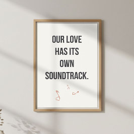 Romantic Music Quote Wall Art. Couple Bedroom ポスター