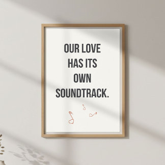 Romantic Music Quote Wall Art. Couple Bedroom ポスター