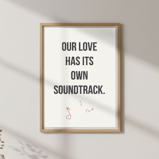 Romantic Music Quote Wall Art. Couple Bedroom ポスター