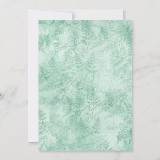Romantic Mystical Green Fern Wedding Invitation 招待状 (裏面)