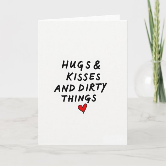 Romantic Naughty Hugs Kisses Card カード (正面)