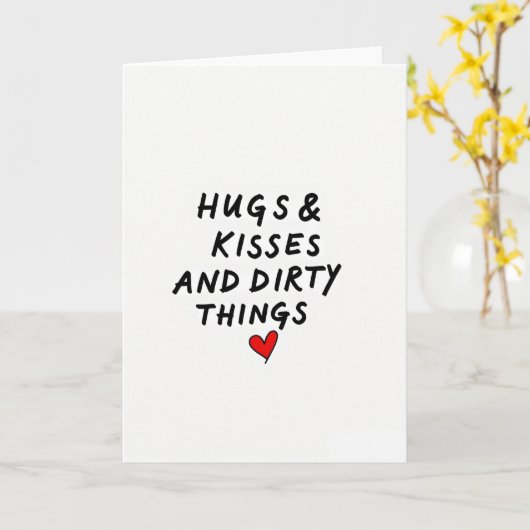 Romantic Naughty Hugs Kisses Card カード (黄色い花)