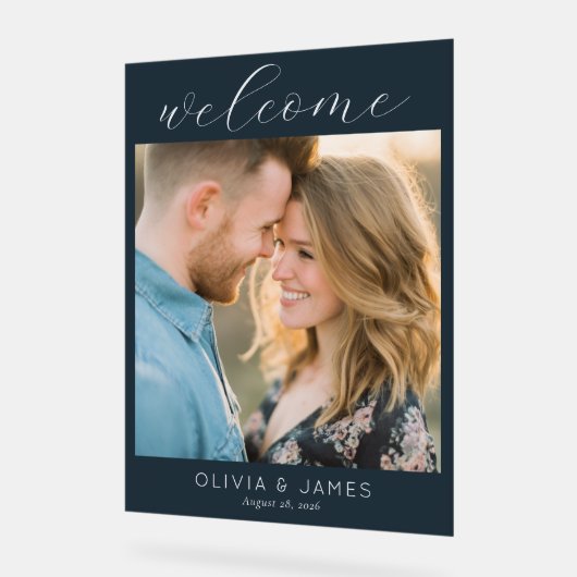 Romantic Navy Classic Photo アクリルサイン (傾斜)