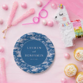 Romantic Navy Illustrative Landscape ペーパープレート (パーティー)