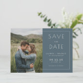 Romantic Navy Minimalist Photo セーブザデート (スタンド正面)