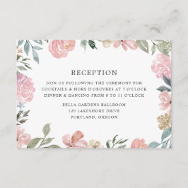Romantic Neutral Blush Floral | 結婚披露宴 エンクロージャーカード