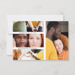 Romantic New Date Wedding Engaged 4 Photos Collage セーブザデート