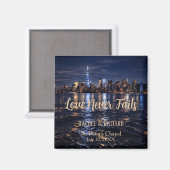 Romantic New York City Lights Save the Date マグネット (正面/裏面)