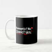 Romantic No Iconic Yes Funny Anti Valentine's Day  コーヒーマグカップ (左)
