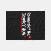 Romantic No Iconic Yes Funny Anti Valentine's Day  フリースブランケット (正面(横))