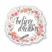 Romantic Oleander Bird Pink Floral Dream シール (正面)