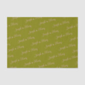 Romantic Olive Green & Dusty Rose Script Wedding  薄葉紙 (正面)