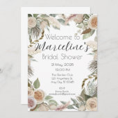 Romantic Pampas and Rose Bridal Shower Invite 招待状 (正面/裏面)