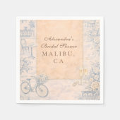 Romantic Paris Bridal Shower スタンダードカクテルナプキン (正面)