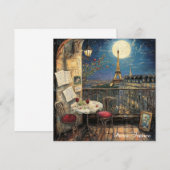 Romantic Paris France Eiffel Tower Illustration (正面/裏面)