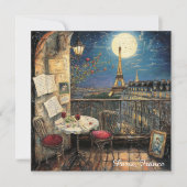 Romantic Paris France Eiffel Tower Illustration (正面)