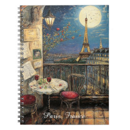 Romantic Paris France Eiffel Tower Illustration ノートブック