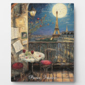 Romantic Paris France Eiffel Tower Illustration フォトプラーク (正面)