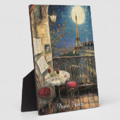 Romantic Paris France Eiffel Tower Illustration フォトプラーク (側面)