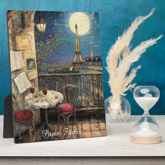 Romantic Paris France Eiffel Tower Illustration フォトプラーク (側面)