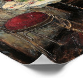 Romantic Paris France Eiffel Tower Illustration ポスター (角)