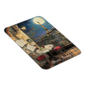 Romantic Paris France Eiffel Tower Illustration マグネット (右側)