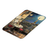 Romantic Paris France Eiffel Tower Illustration マグネット (左側)