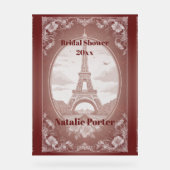 Romantic Paris Miss to Mrs Bridal Shower Welcome  アクリルサイン (正面)
